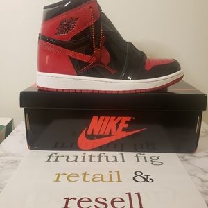 Air Jordan 1 Retro High OG Pantent Bred Mens Sz 8.5